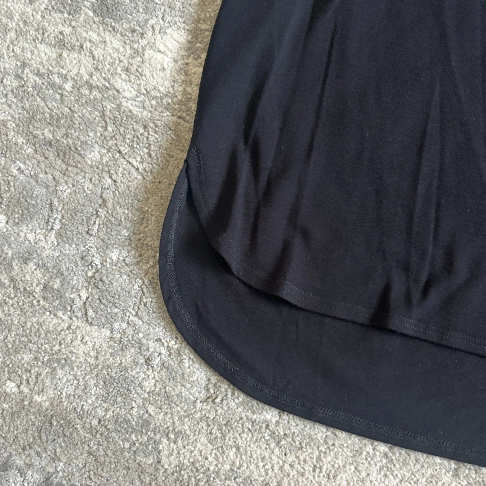 Eileen Fisher Skirt Womens XS Pull On Midi Stretch Black Curved Hem Minimalist - Image 4