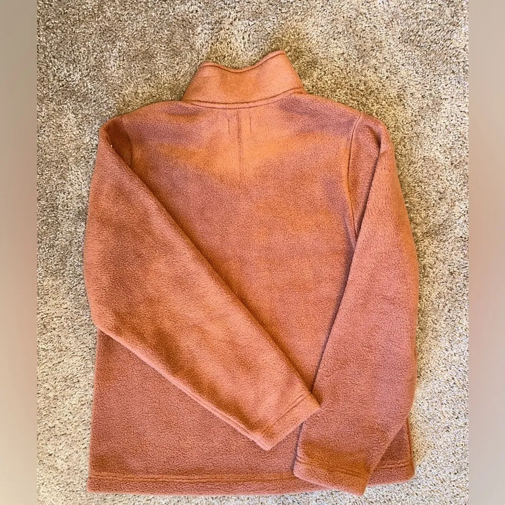 Telluride Clothing Company Fleece Snap Popover Sweater Large Orange - Image 8
