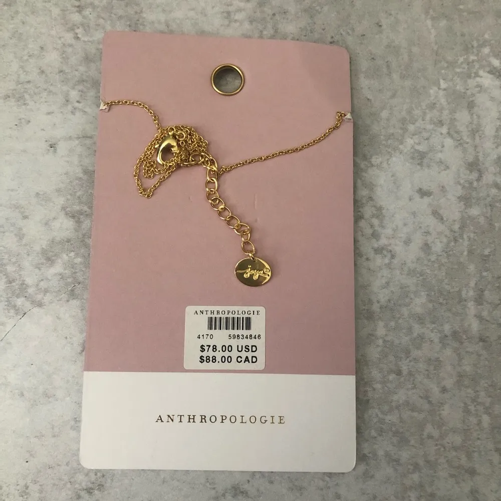 Anthropologie Joya Deco Diamond Monogram Pendant Necklace Letter A NEW - Image 4