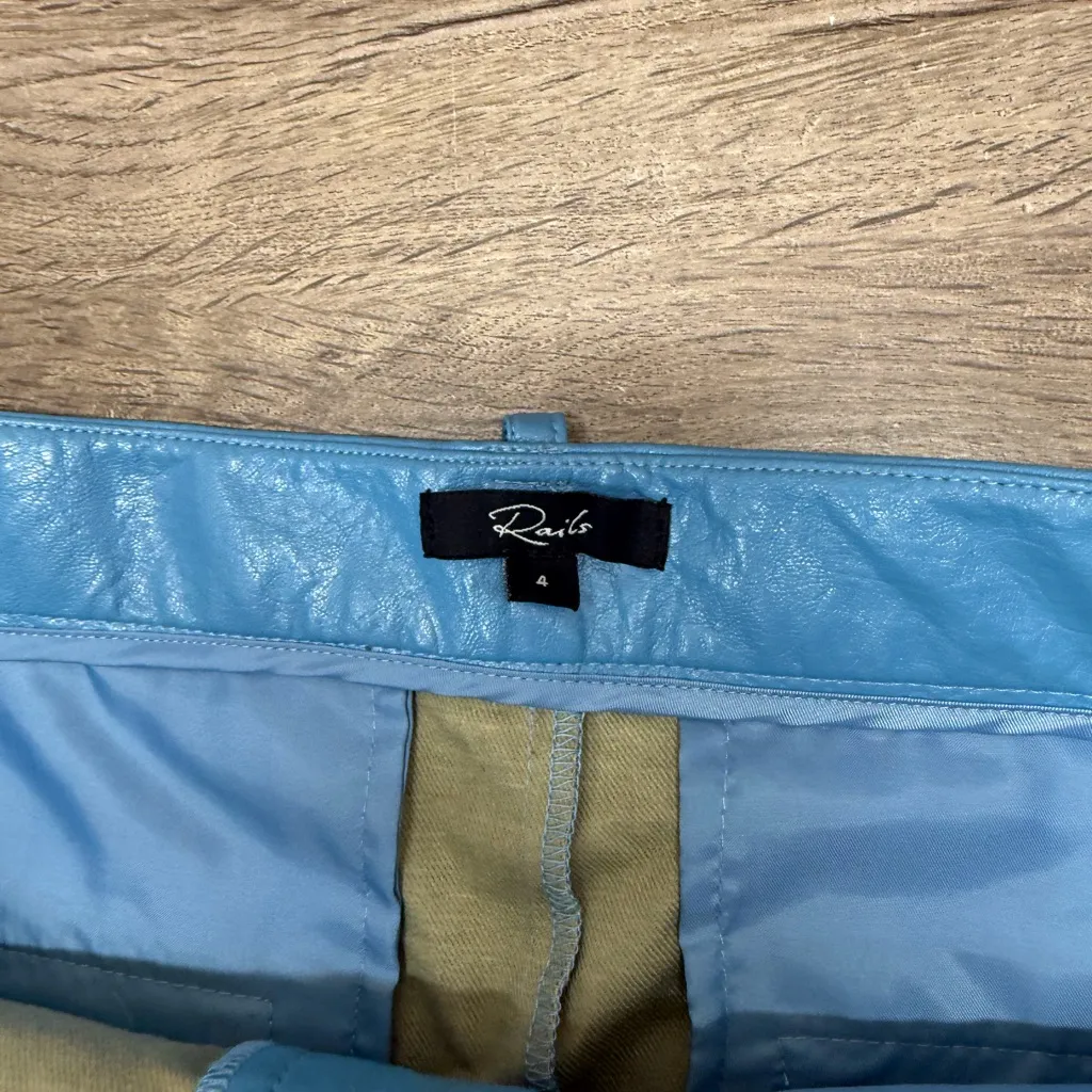 Rails Prim Faux Leather Mini Skirt Bluestone size 4 - Image 4