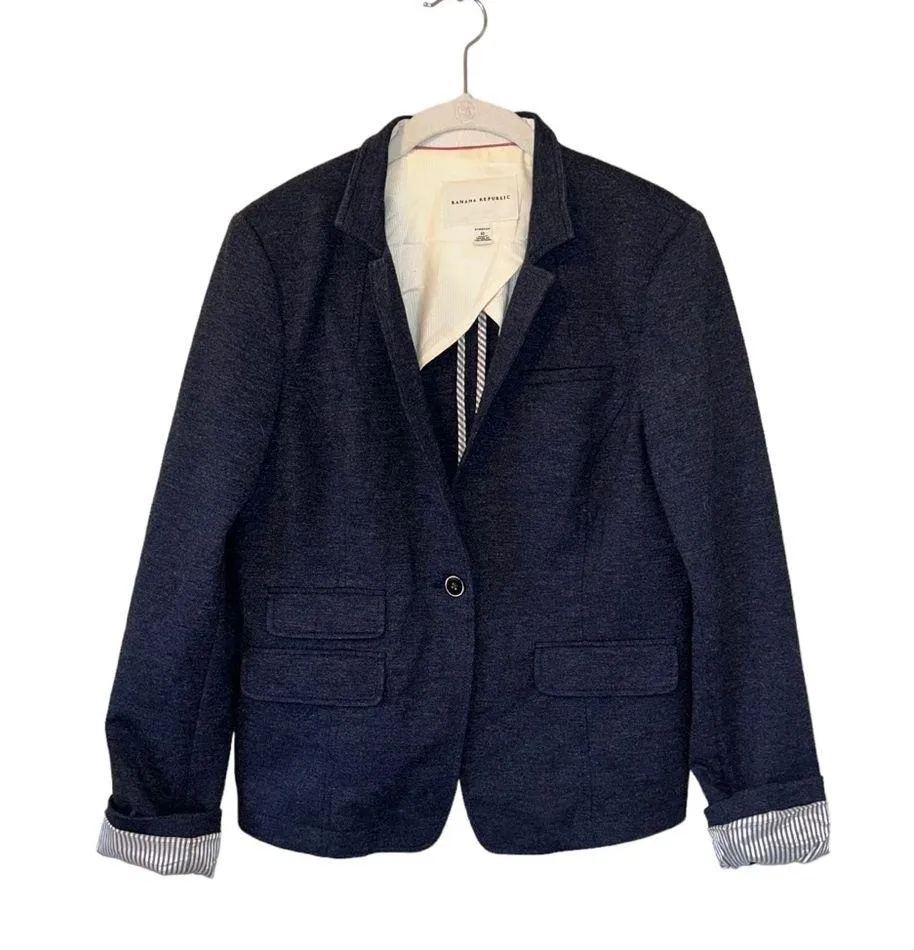 Vintage Navy Blue & White Banana Republic Blazer Jacket Women’s Size Medium 10! - Image 5