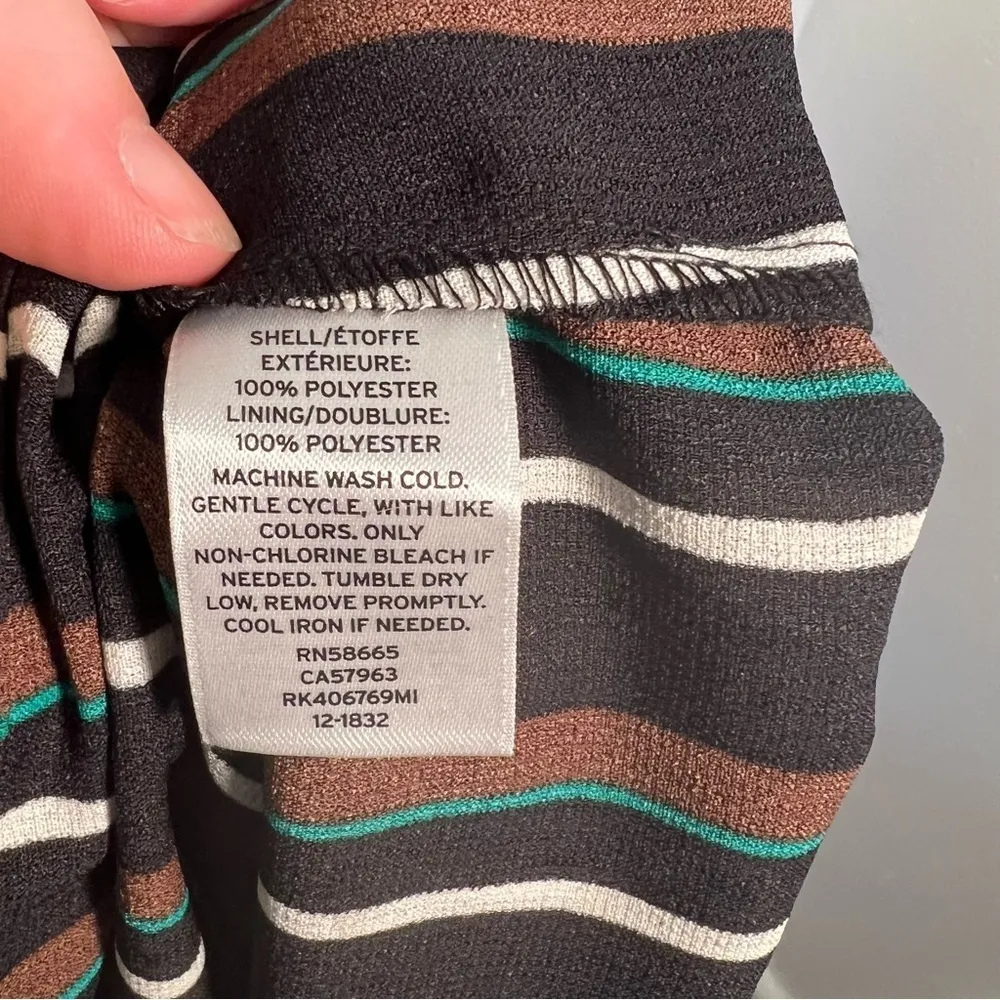 Abound Button Front Maxi Dress Black Striped - Image 11