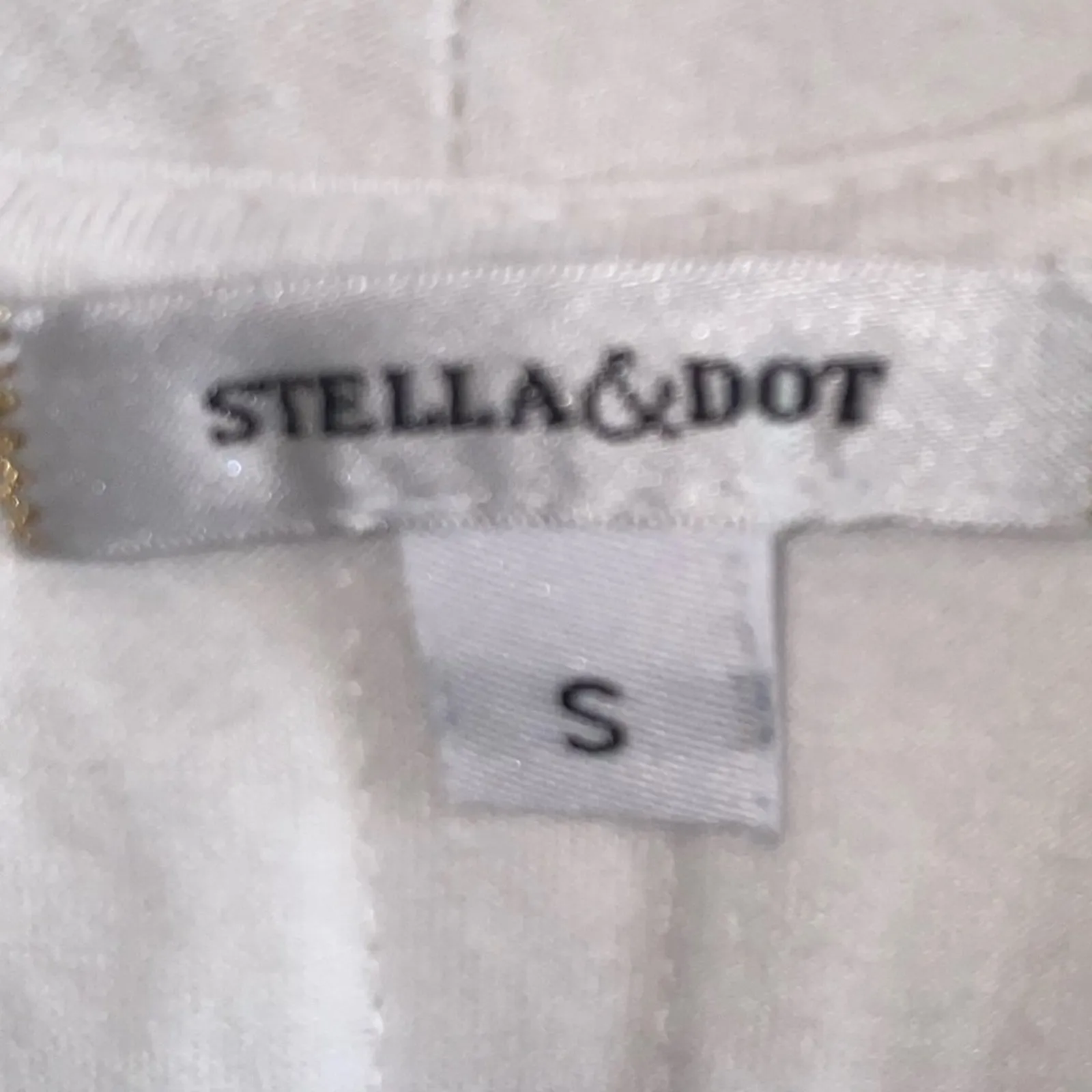 Stella & Dot White Surplice Twist Front Top Small Long Sleeve Drape Blouse - Image 3