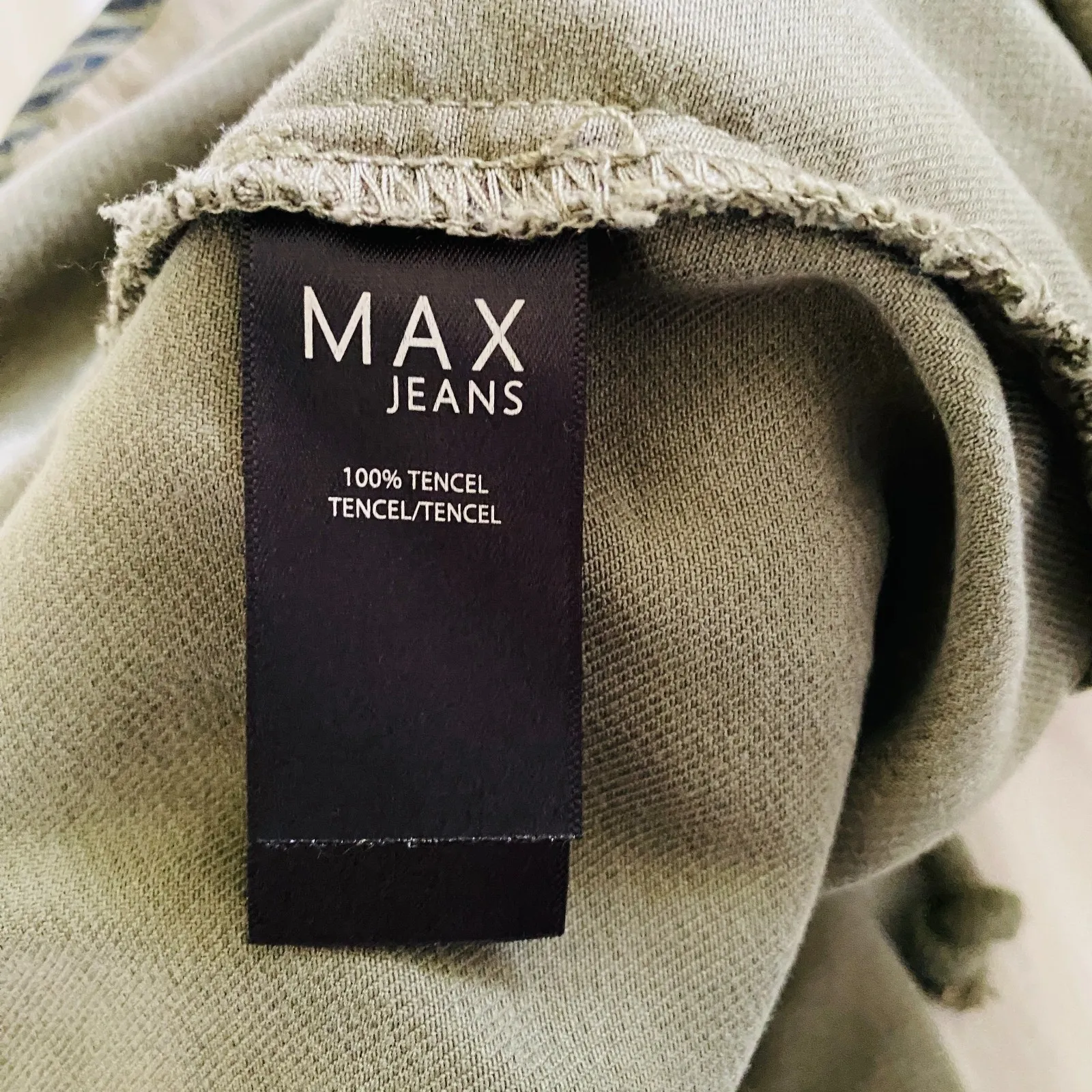 Max Jeans Womens Green Drape Front Tencel Lightweight Drawstring Parka Jacket M - Image 6