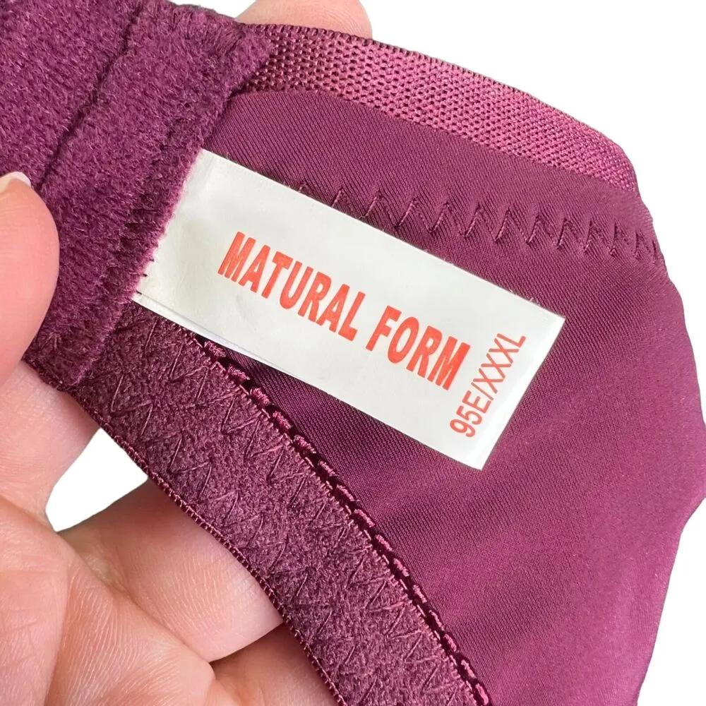 Natural Form Womens Bra Lace Unlined Underwire Burgundy Red Sexy XXXL Size 3X - Image 9