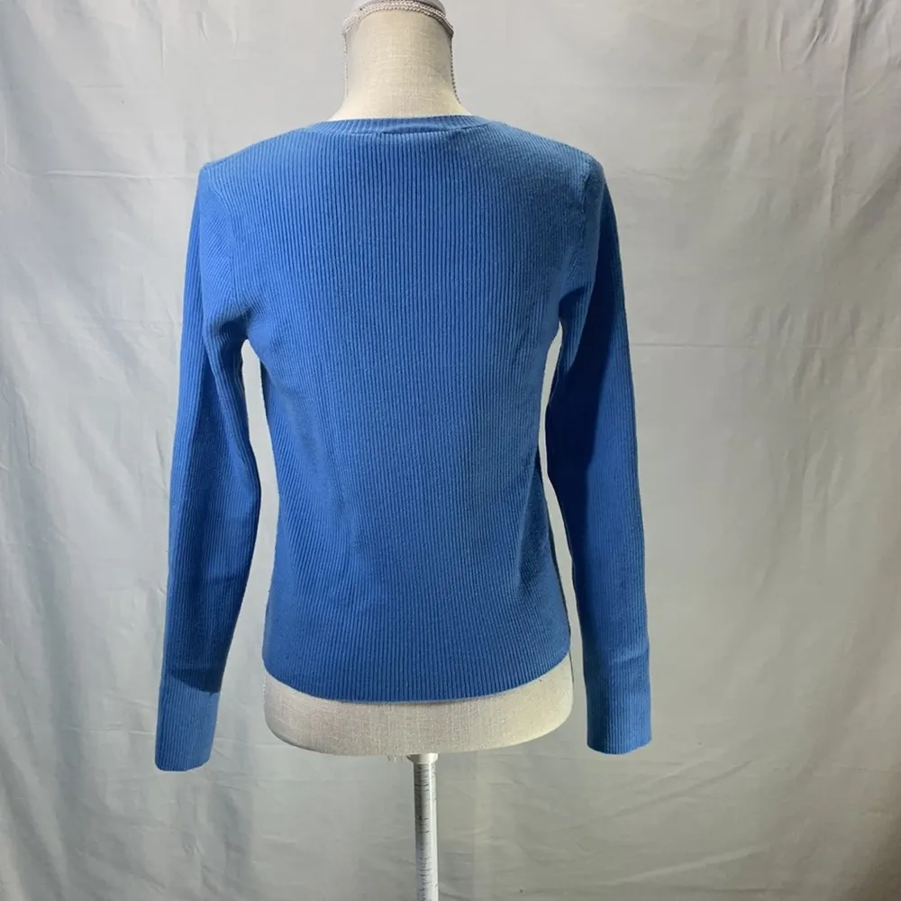 Ralph Lauren Vintage Polo Jeans Co Long Sleeve Light Blue Sweater large - Image 7