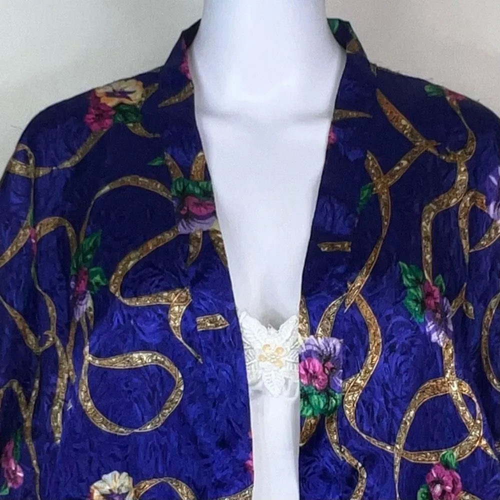 Val Mode‎ Vintage Lingerie Slip and Robe Set White Size M - Image 3