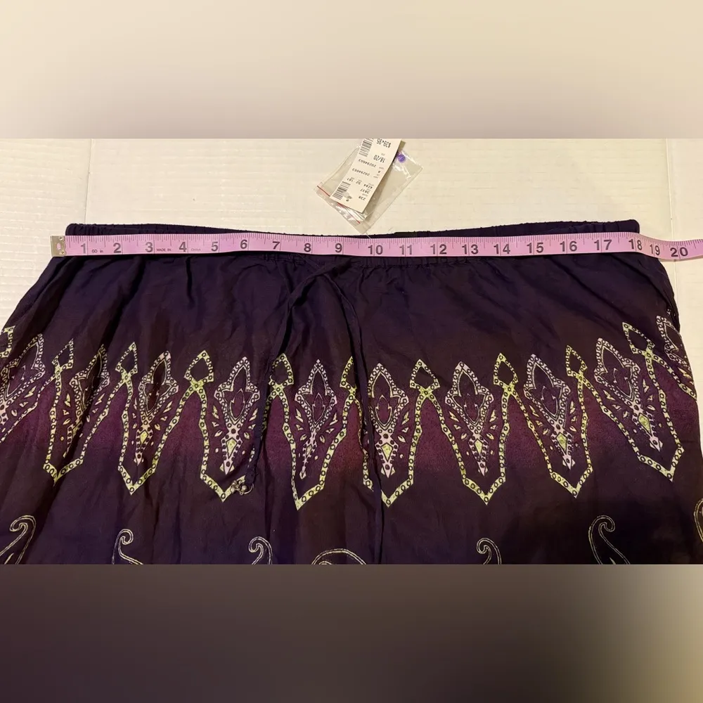 Avenue Women Plus 18/20 Purple Cotton Paisley/Floral NWT Long Ombré Spring Skirt Size 18W - Image 6