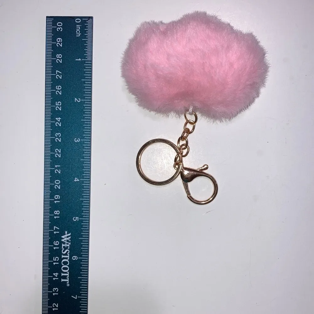 Pink Fluffy Paw Keychain - Image 2