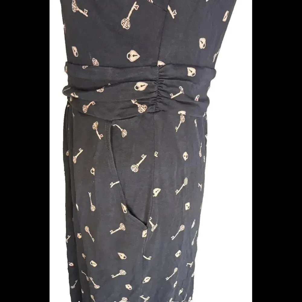 Boden Long Sleeve Kiss Lock Printed Hearts Casual Midi Dress Size 10 - Image 15