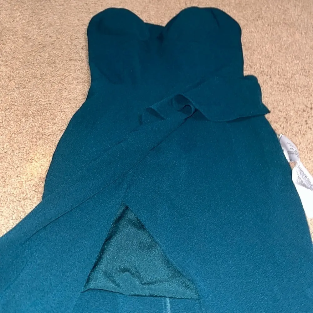 Dress the Population Kai Bustier‎ Asymmetrical Ruffle Drape Gown Pine XS - Image 8