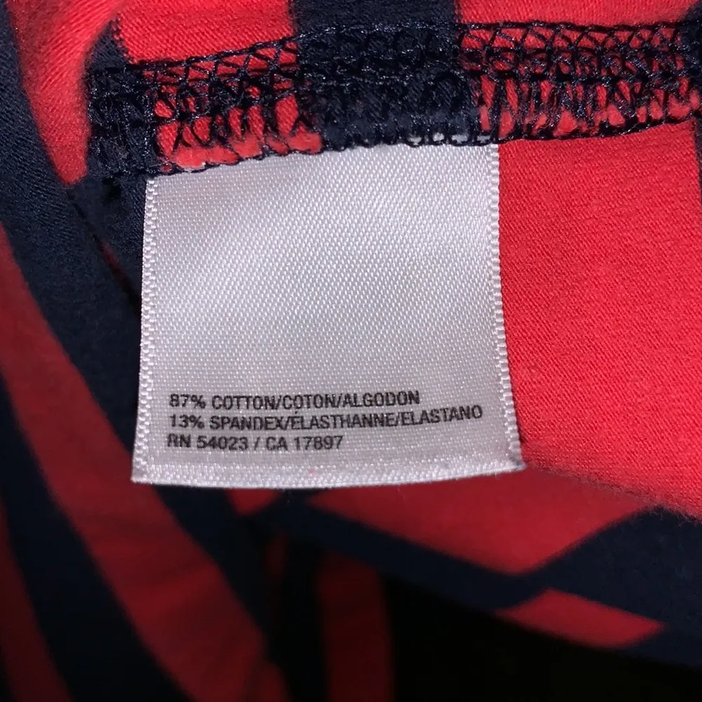 Old Navy  navy blue & red striped stretchy office pencil skirt - Image 6