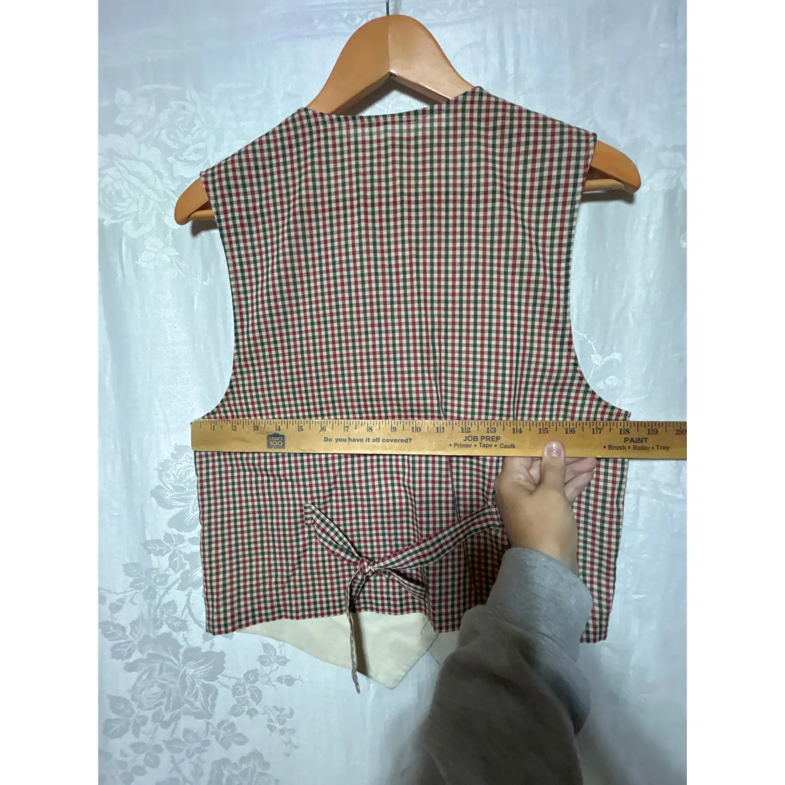 Handmade Vintage  Vest Patchwork Plaid Snowman Christmas Trees Wreath - Image 6