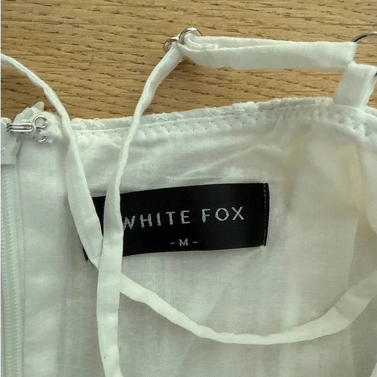 White Fox Mini Dress Sleeveless Hard To Love Size M White - Image 2