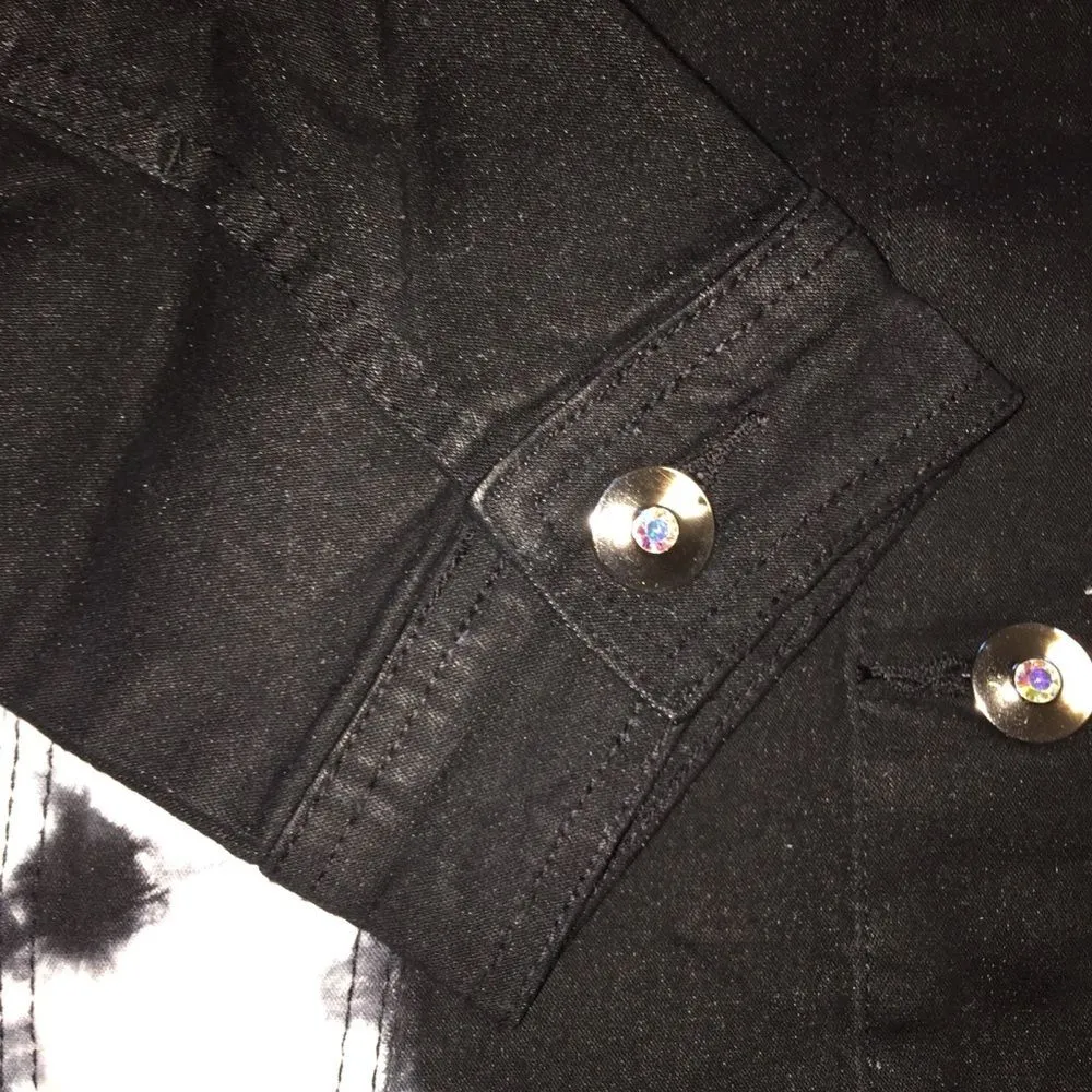 DG2 by Diane Gilman Women's Tie-Dyed Denim Jean Jacket w/Snaps Size M - Image 6