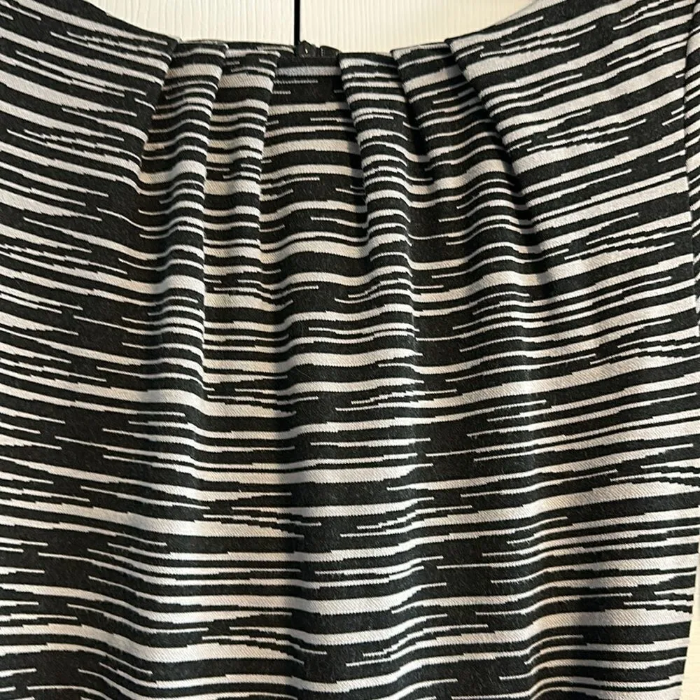 TRINA TURK Women’s Black & White Belted Zebra Stripe 3/4 Sleeve Dress Size 6 - Image 2