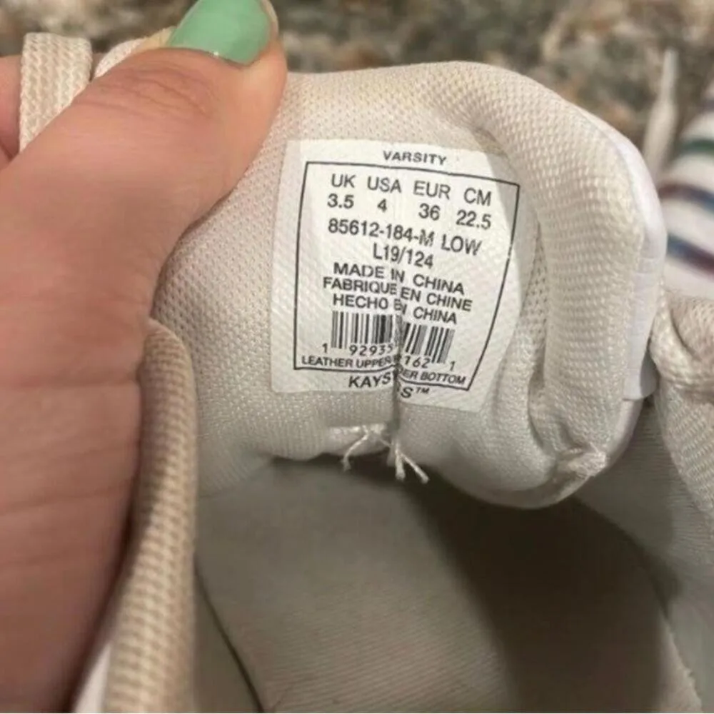 KSwiss white leather upper rainbow holographic Striped low top lace up sneaker - Image 10