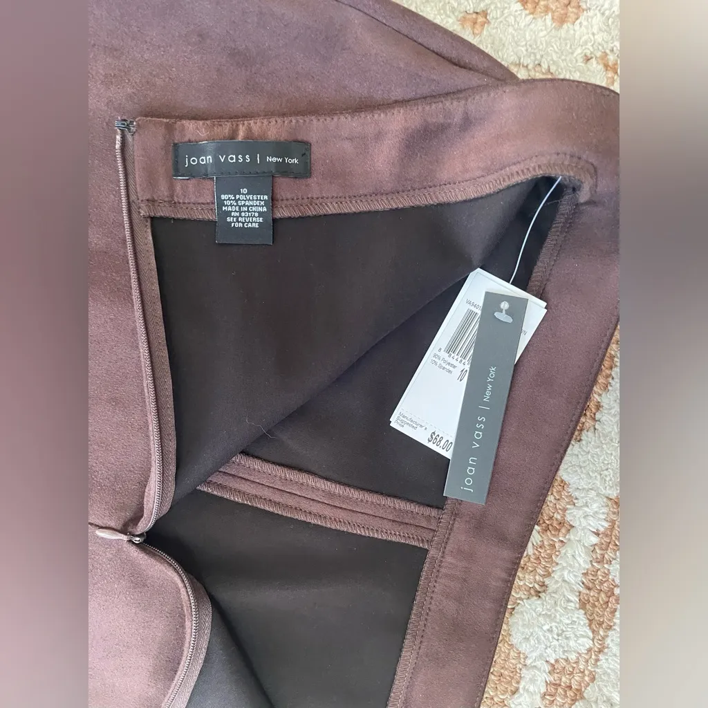 Joan Vass Suede Pencil Skirt - Image 3