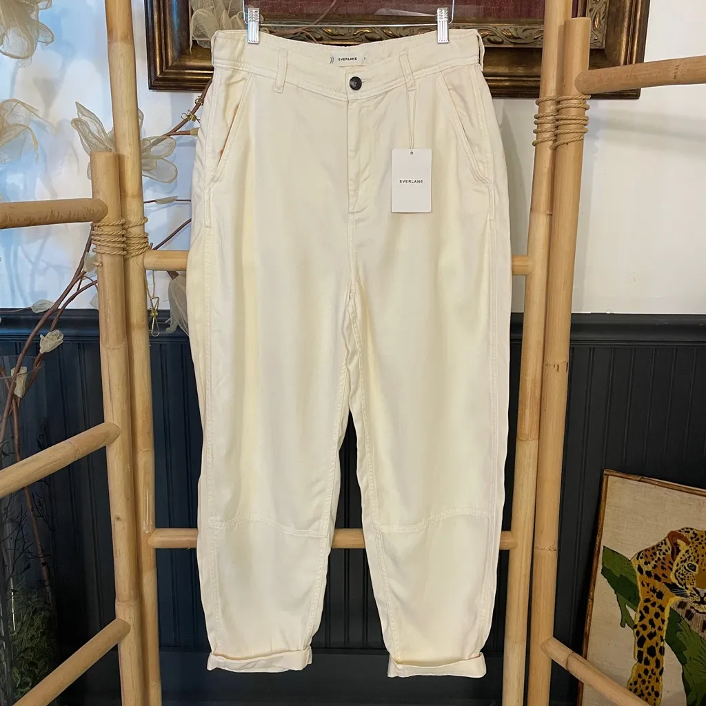 NWT Everlane The Chino in Buttersoft Bone Tencel Curved Barrel Trouses Sz 8 🧡🎀 - Image 3