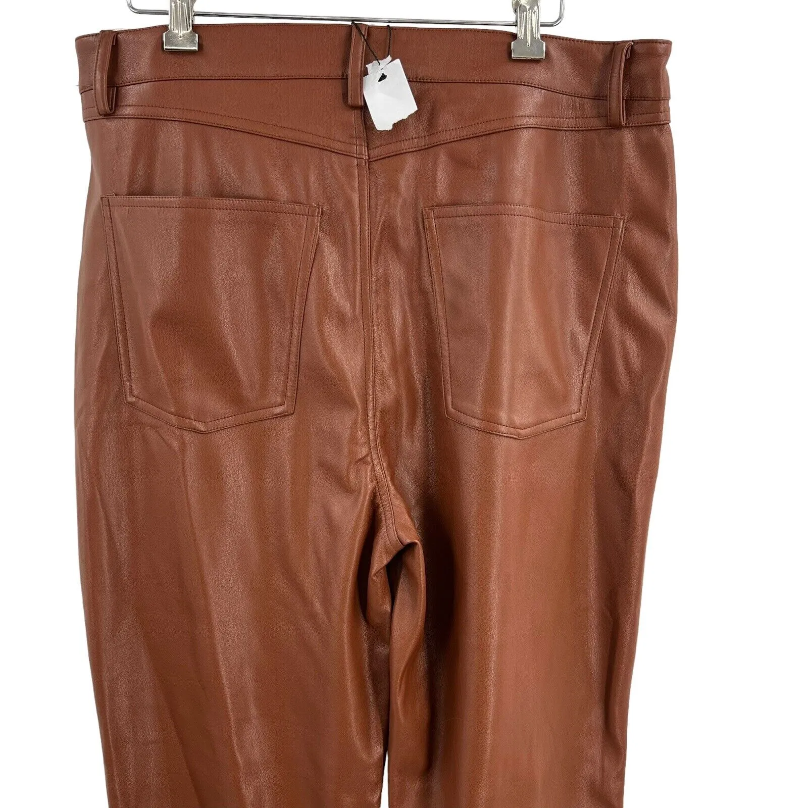 BB Dakota Steve Madden Brown Vegan Leather Pant Large‎ New - Image 4