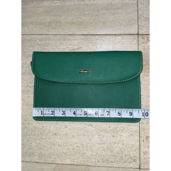 LOVEVOOK Green‎ Synthetic Saffiano Leather Clutch Wristlet No Handle 9.5x6.5" - Image 5