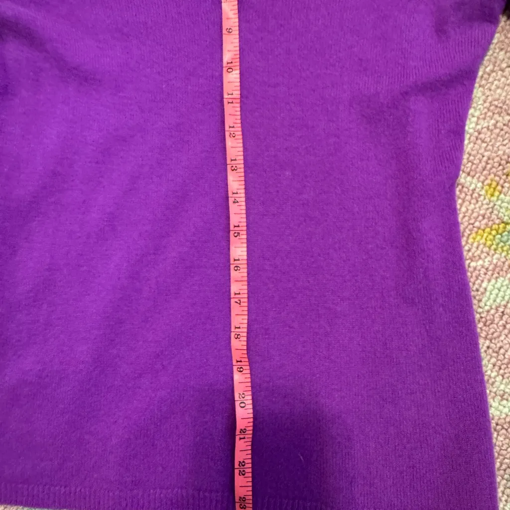 Ann taylor cashmere purple V neck sweater size S - Image 5