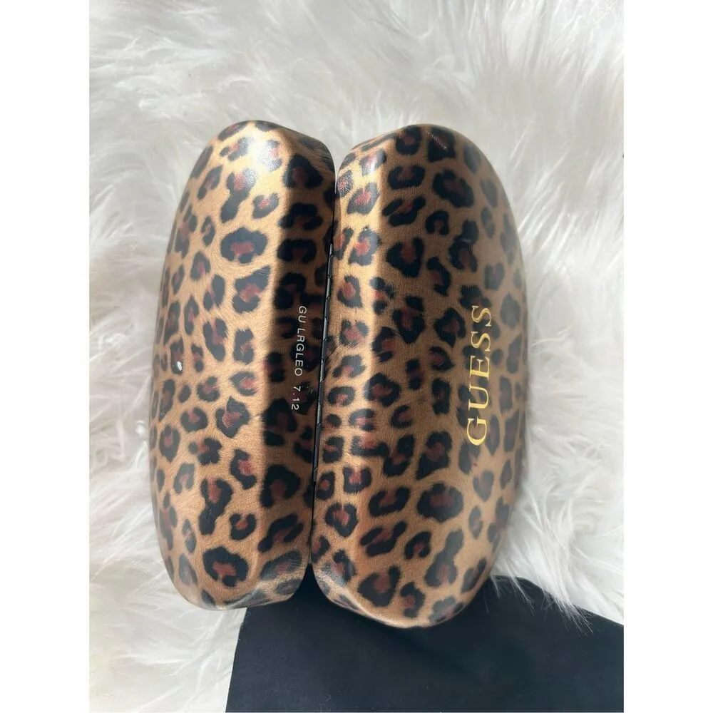 GUESS Hard Shell Clamshell Case Eyeglass Glasses Leopard Cheetah Animal Print - Image 3