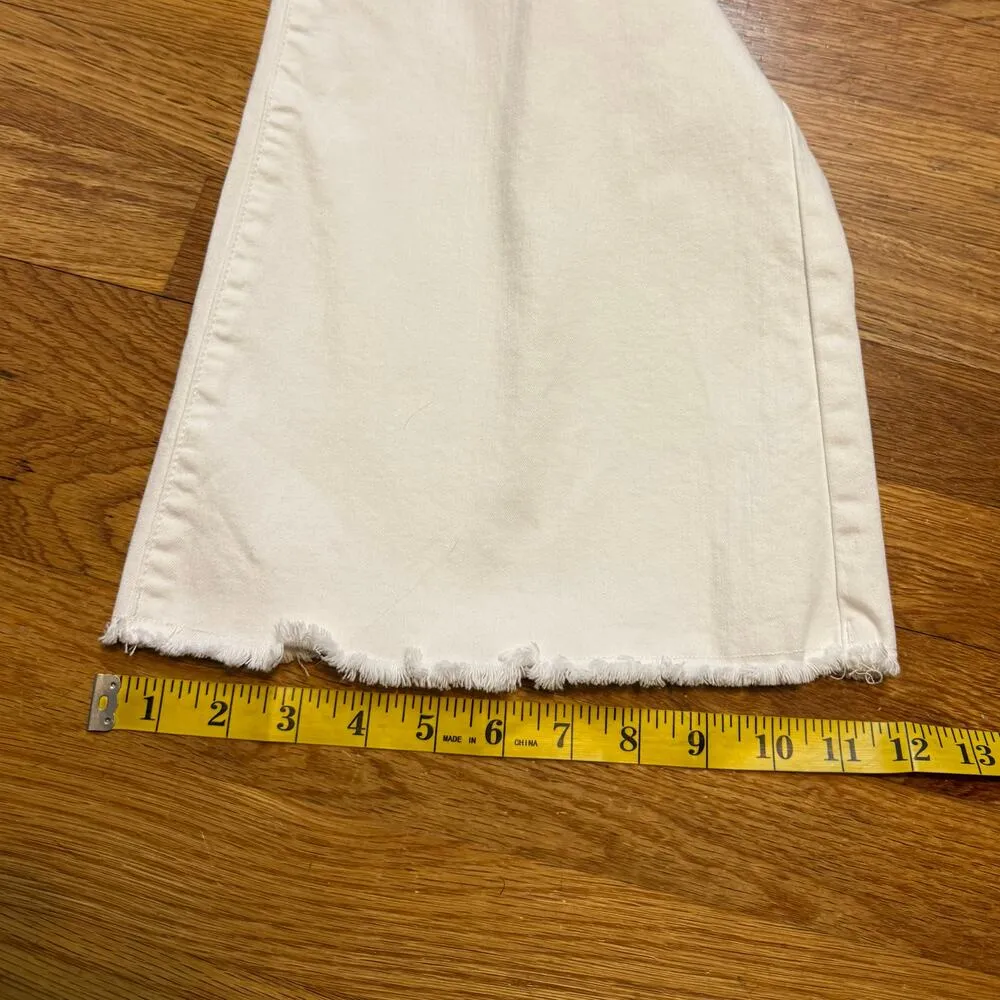 NYDJ Womens Plus 24 W White Lift Tuck Fits Everything Flare Jeans Frayed Pockets - Image 5