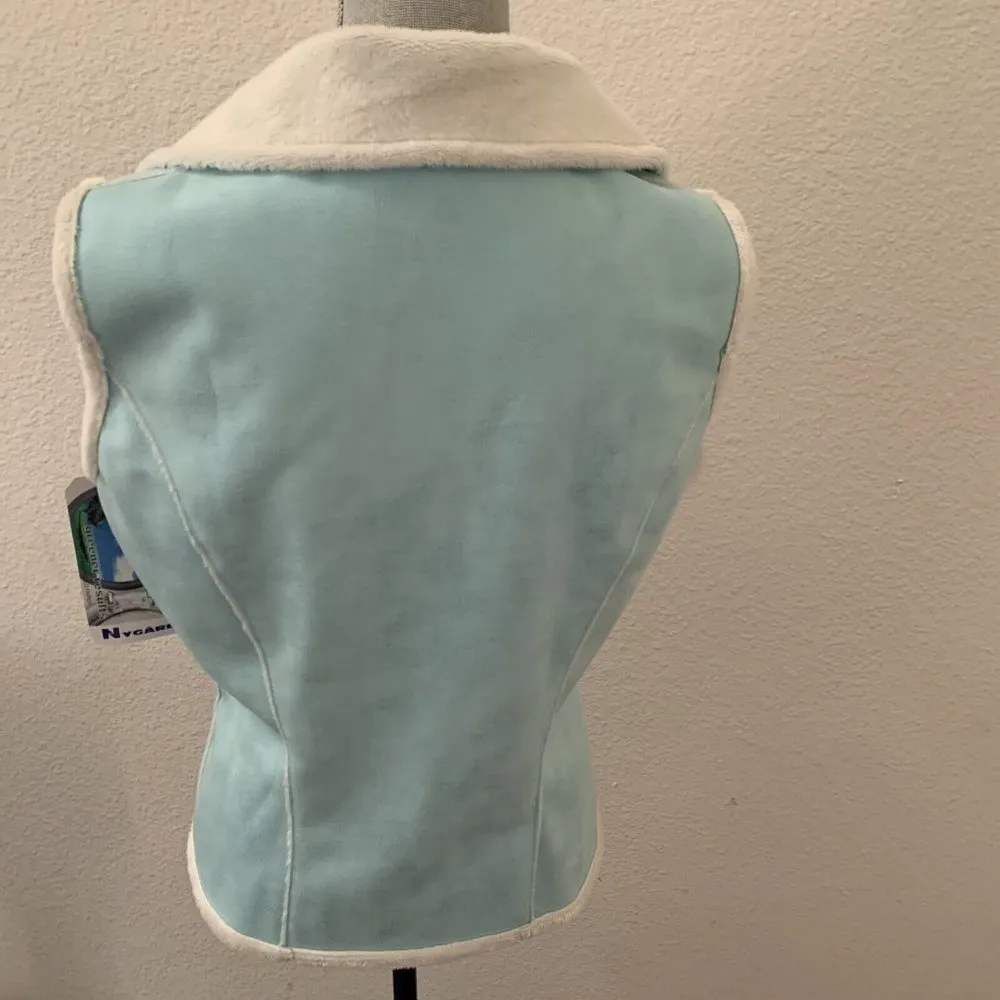B N W Bianca Nygard Weekend Blue White Soft Warm Vest 8 Medium M New Beautiful - Image 5
