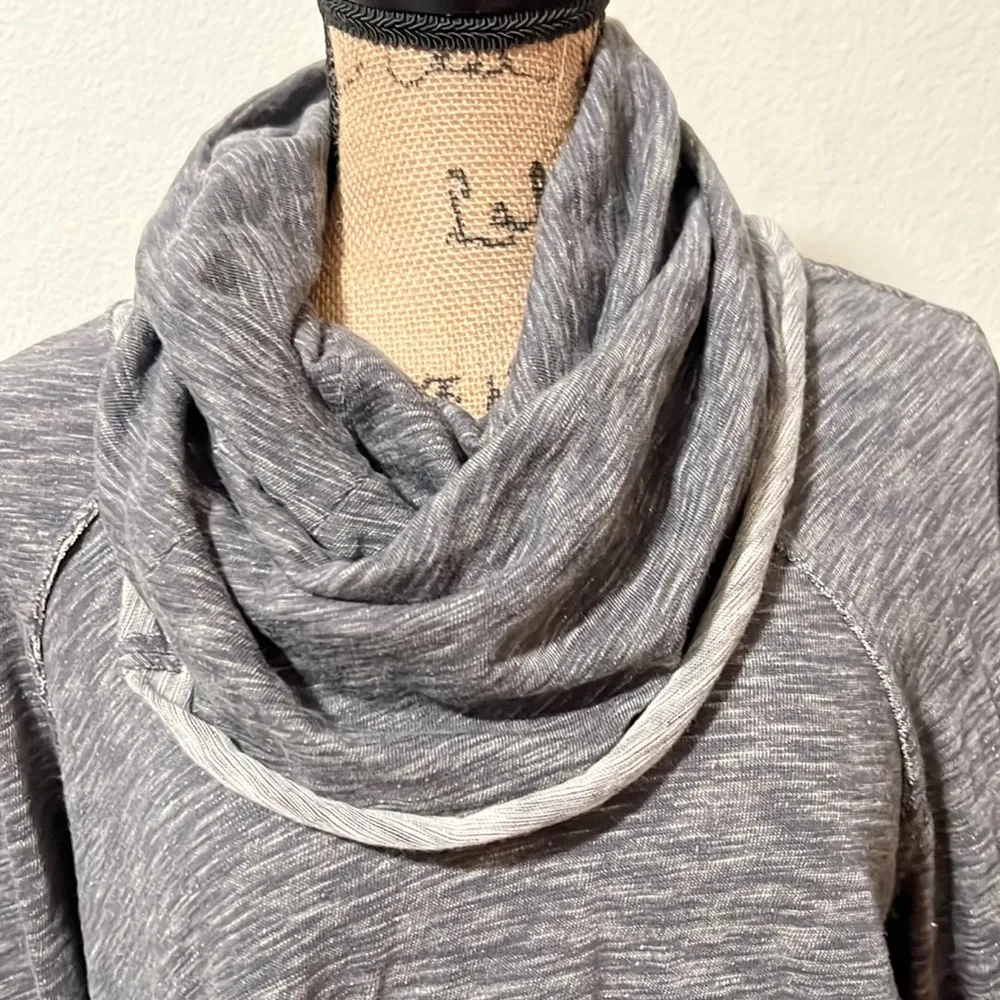 beach cotton Cocoon cowl neck knit tunic Heather Gray size M NWT - Image 3