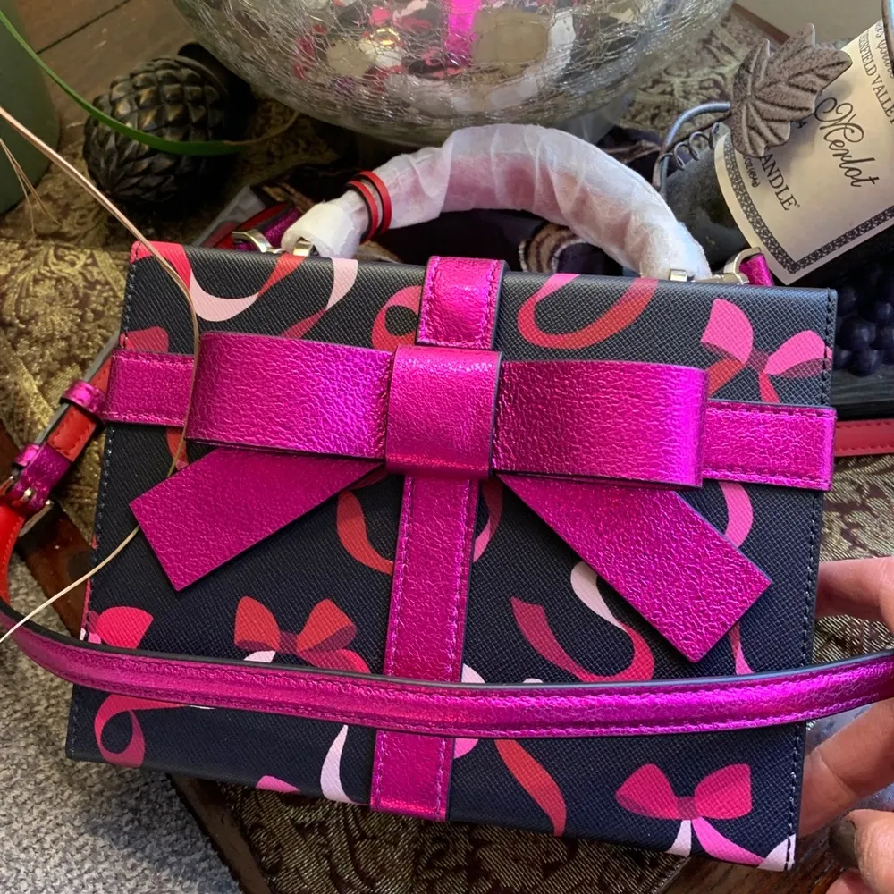 Authentic KATE SPADE Leather gift wrap Crosby/Satchel - Image 10