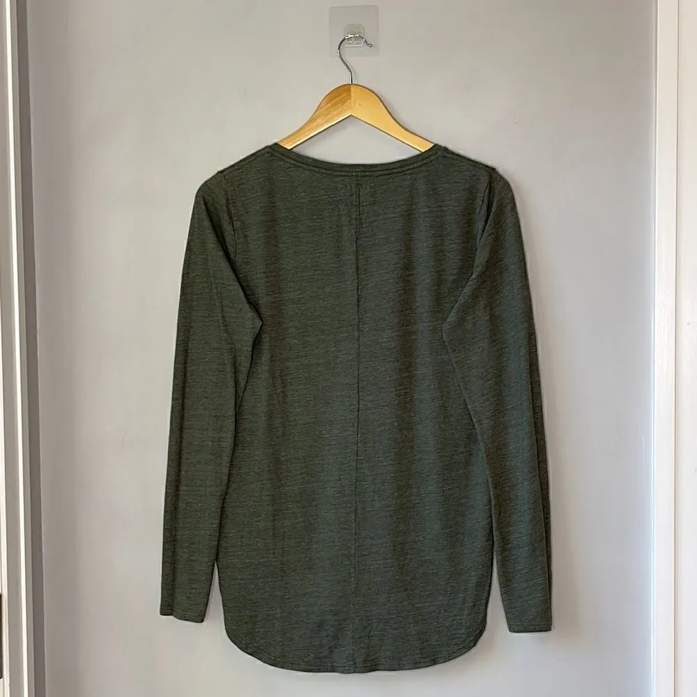Sol Angeles Green V-Neck Long Sleeve Shirt - Image 2