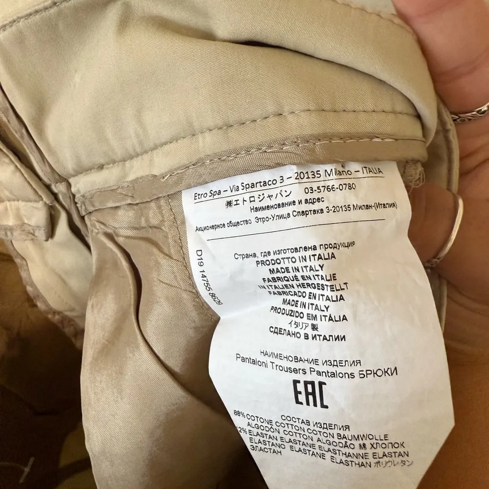 ETRO 40 MILANO Womens Pleated Khaki High Waisted Shorts Made in Italy Tan Size 4 - Image 5