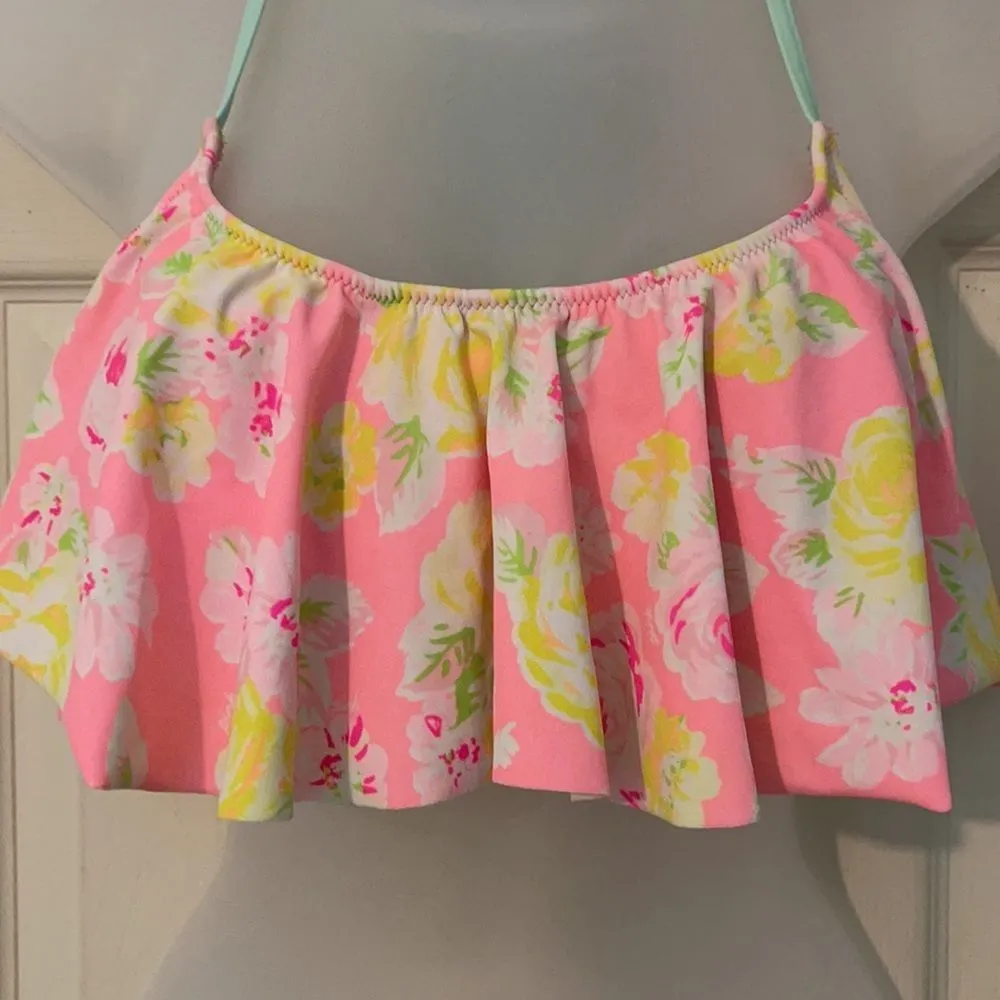 PINK Victoria's Secret Ruffled Ladderback Bikini TOP ONLY M - Image 5