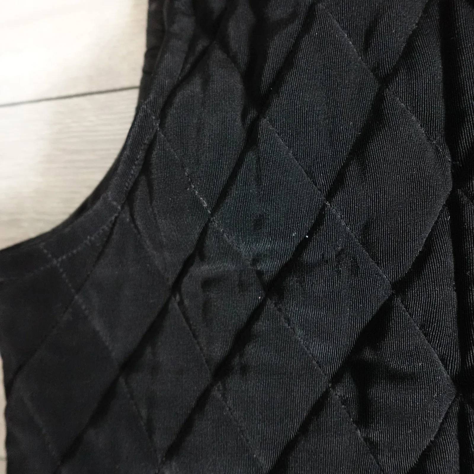 Chico's Travelers Vintage Black Diamond Quilted Vest Size 1 Medium - Image 8