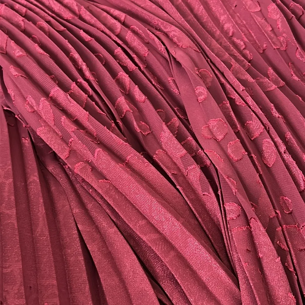 Anthropologie Toulon Pleated Mini Dress Burgundy - Image 11