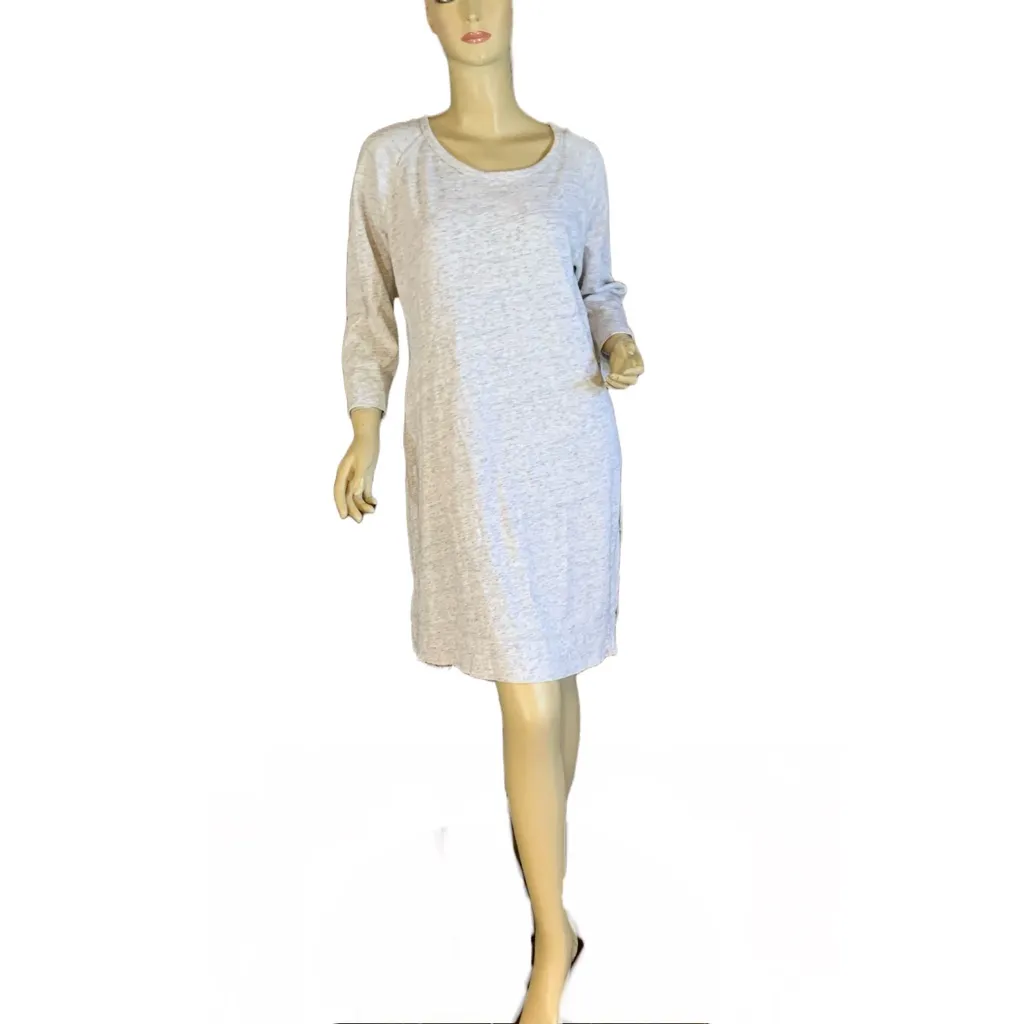 J. CREW GRAY COTTON KNIT SWEATSHIRT STYLE SHIFT DRESS (L) - Image 6