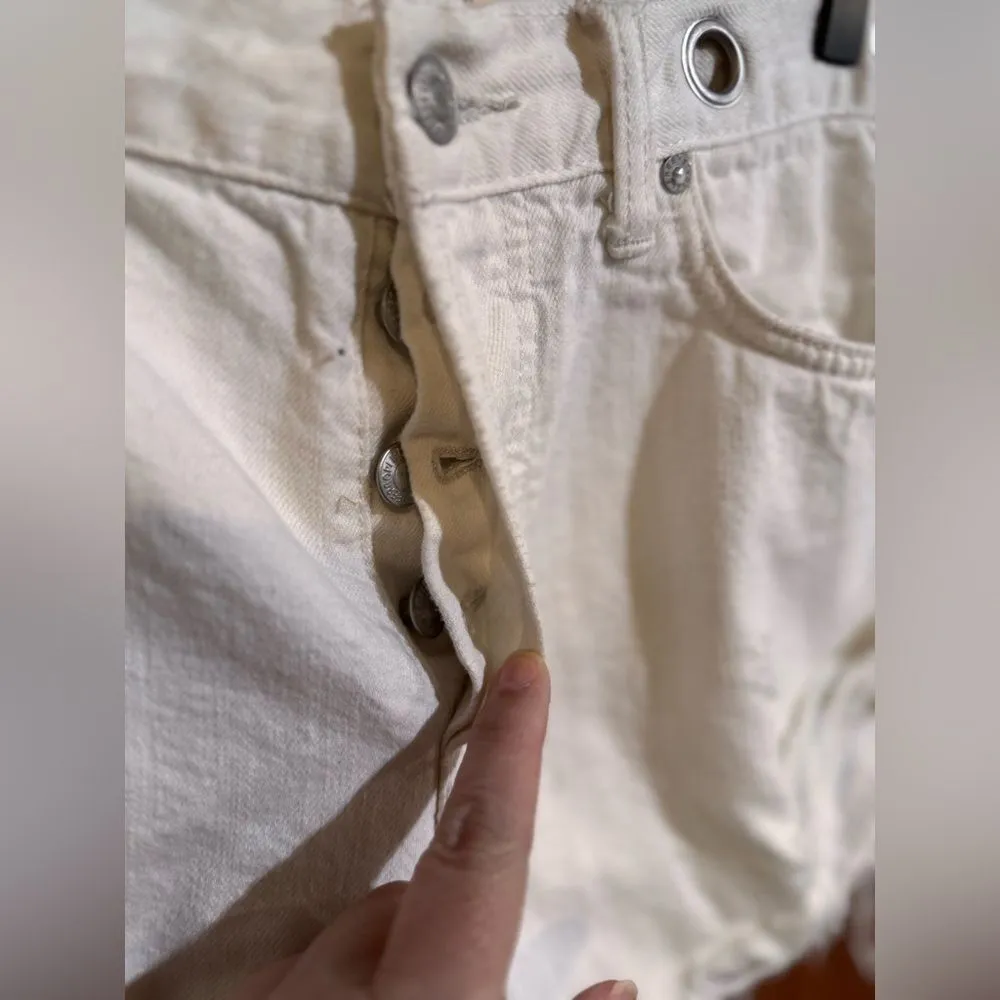 We the Free White Distressed Cut off Jean shorts size 28 - Image 10