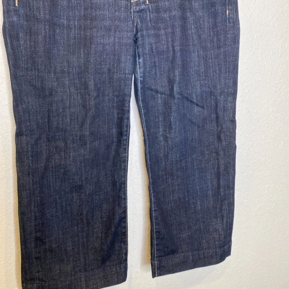 7FAMK Crop Dojo Capri Denim Jeans Cotton Dark Blue EUC Sz 29 - Image 3