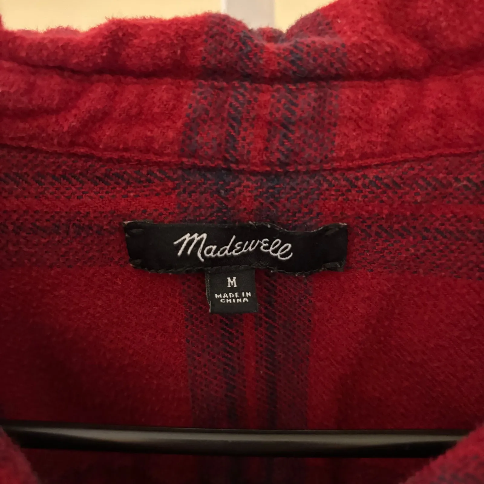 Madewell EUC Women's Flannel Oversized Ex-Boyfriend Shirt Red Plaid Size M - Image 4