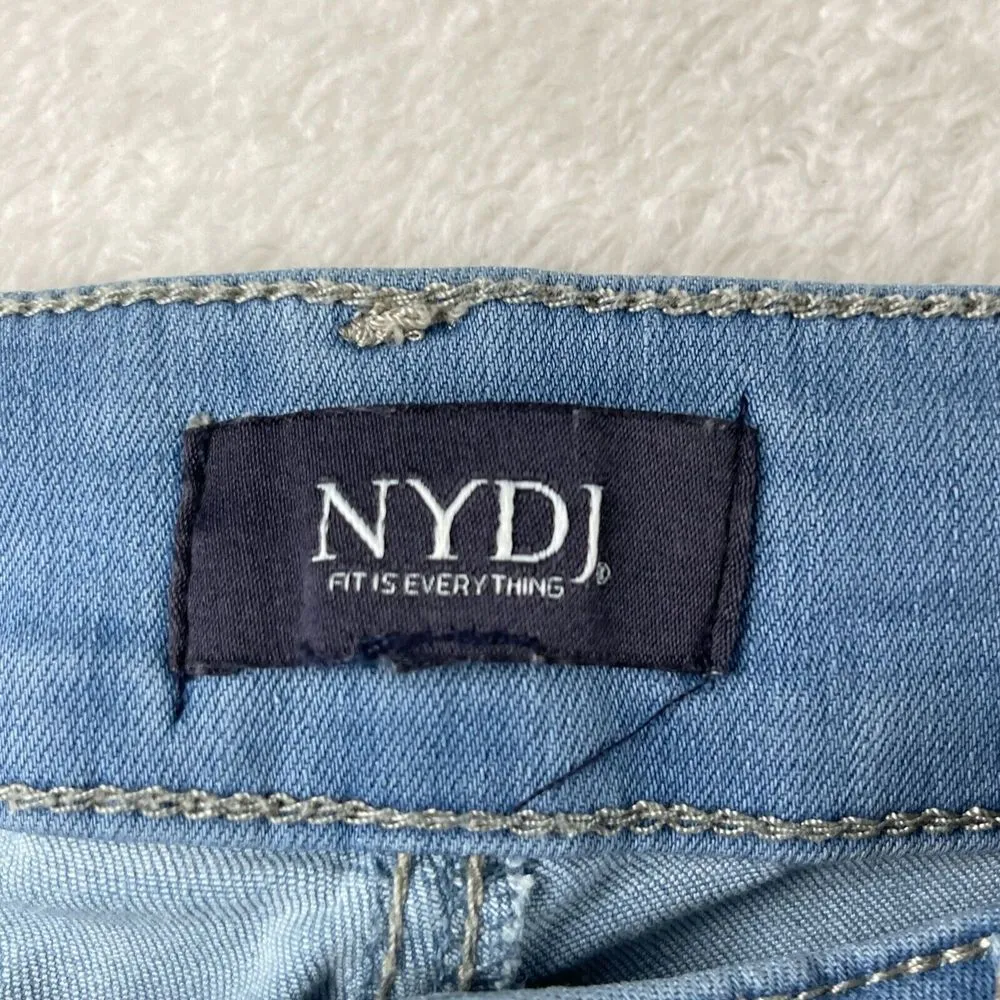 NYDJ Marilyn Straight Crop Jeans Womens 6‎ Blue Cool Embrace Lift Tuck Mid Rise - Image 5