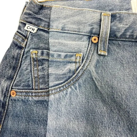 Citizens of Humanity Pieced Horseshoe Wide Leg Jeans Sz 26" Barrel Fracture Wash - Image 11