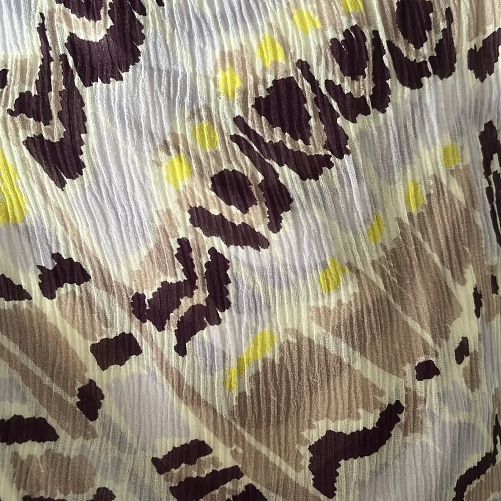 Marie Oliver Crinkle Gauze Silk Blend Blouse Top Lined Purple Yellow Size Small - Image 4