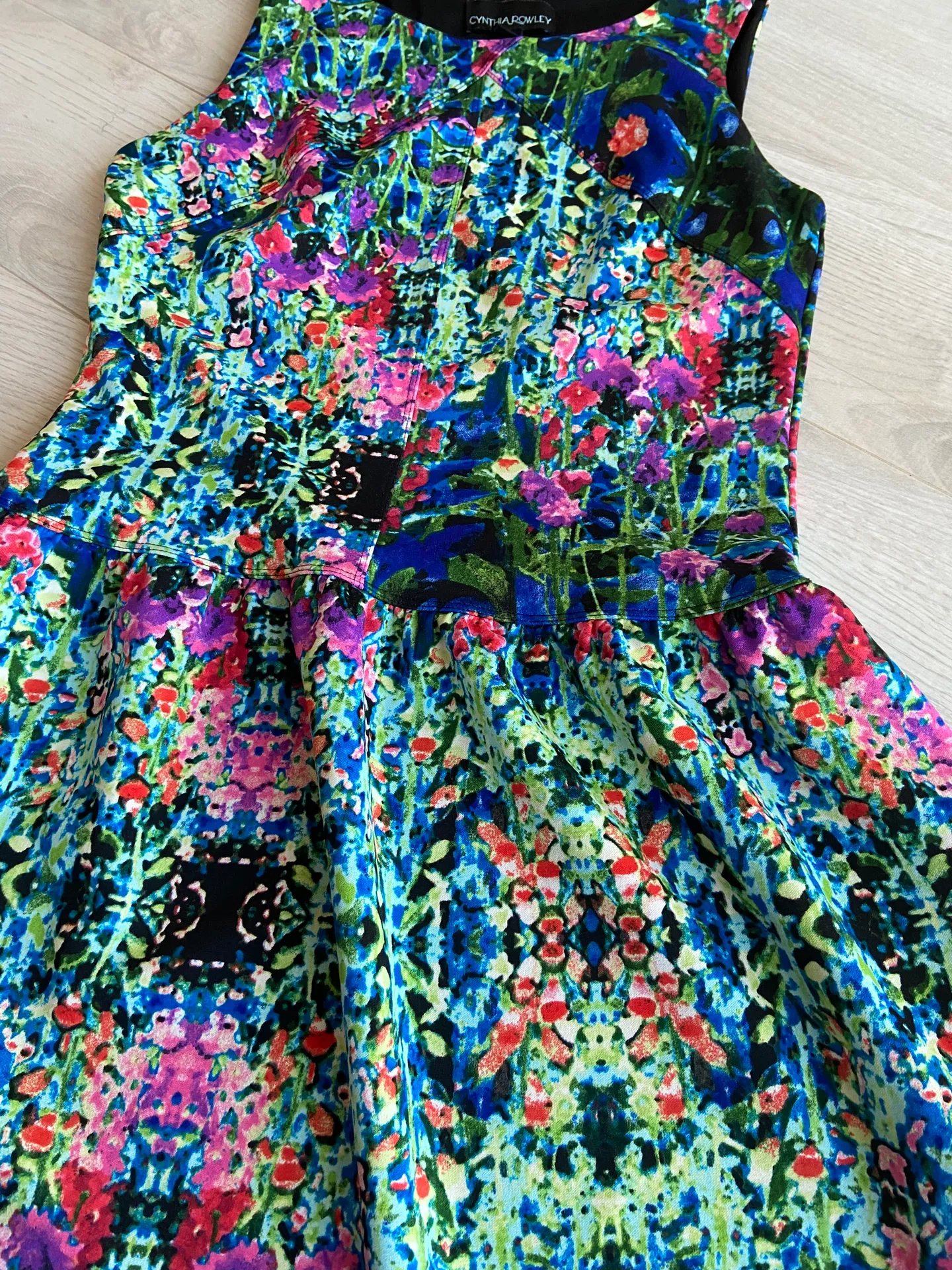 Cynthia Rowley Cynthia Rowling Colorful Abstract Floral Dress - Image 4