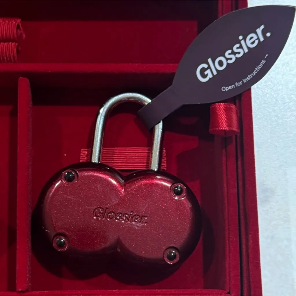 Glossier Red Combination Lock nwt - Image 2