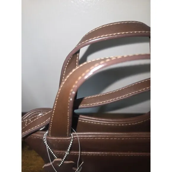 Vintage NWT Hillard & Hanson Cognac Leather Bucket Crossbody‎ Bag - Image 13