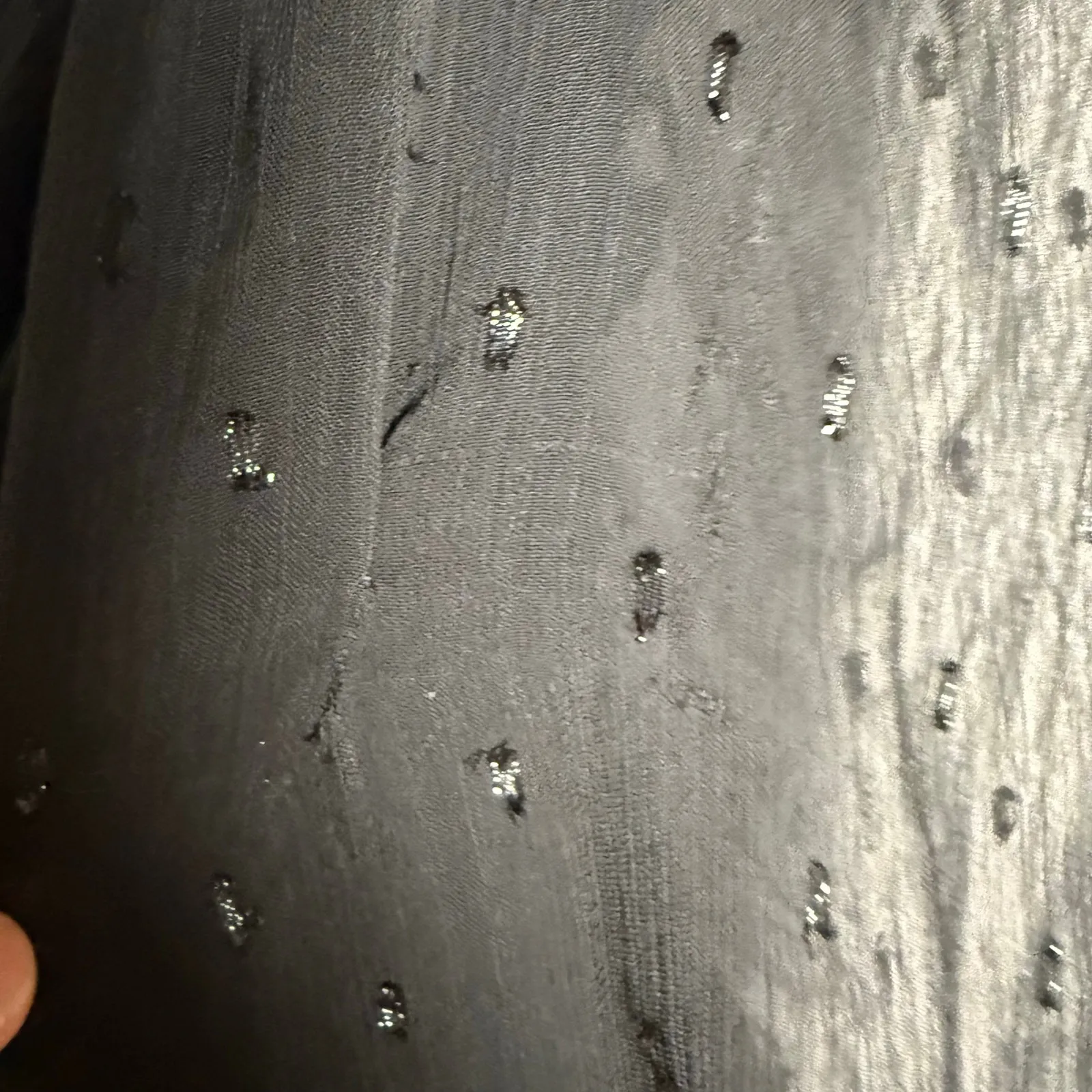 Hutch Anthropologie Reni Black Ruffled Blouson Sleeve Clipdot Chiffon Top Size M - Image 13