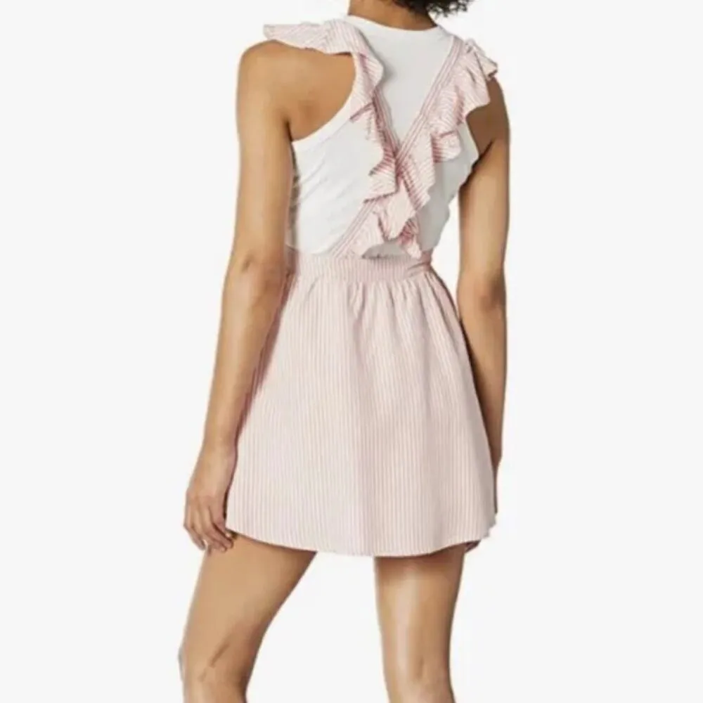 Jack by BB Dakota Pink Striped Ruffle Strap Mini Overall Skirt Sz XS NWOT - Image 10