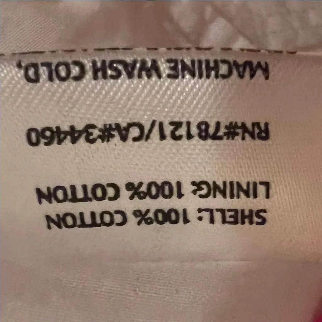 Eileen Fisher Full Zip Mandarin‎ Collar Textured Cotton Jacket in White Size XL - Image 9