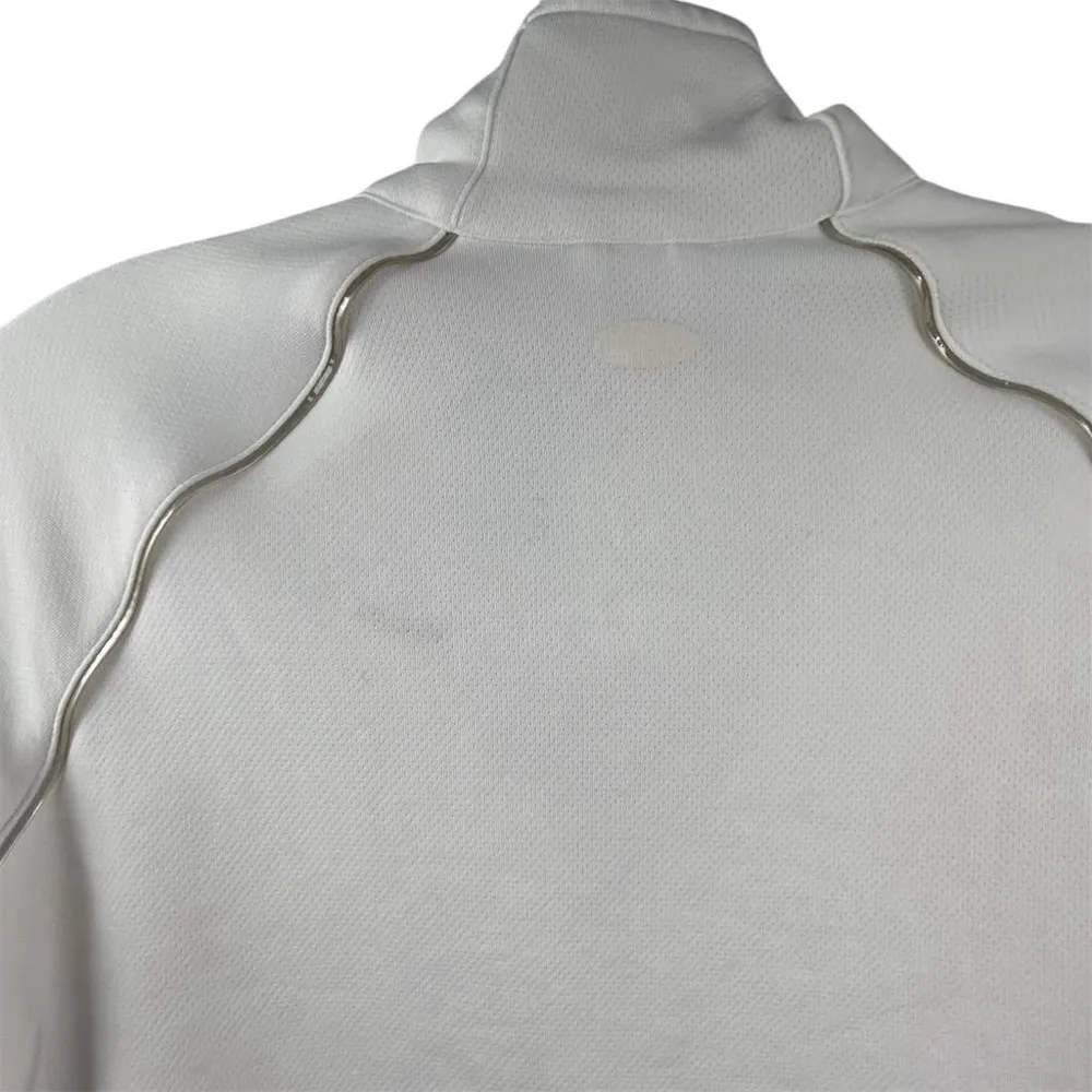 Adidas Women's White Full Zip Track Jacket Casual Long Sleeve- medium equivalent - Image 11